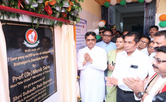 Tripura CM Dr Manik Saha launches 20 projects worth Rs 65.40 cr in Sepahijala district.